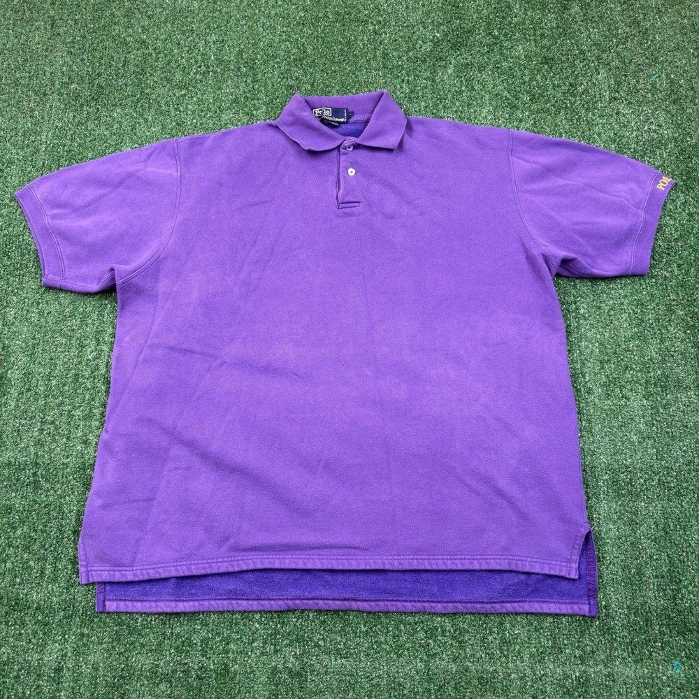 Vintage 90's Polo Ralph Lauren Sweatshirt Polo Shirt Purple